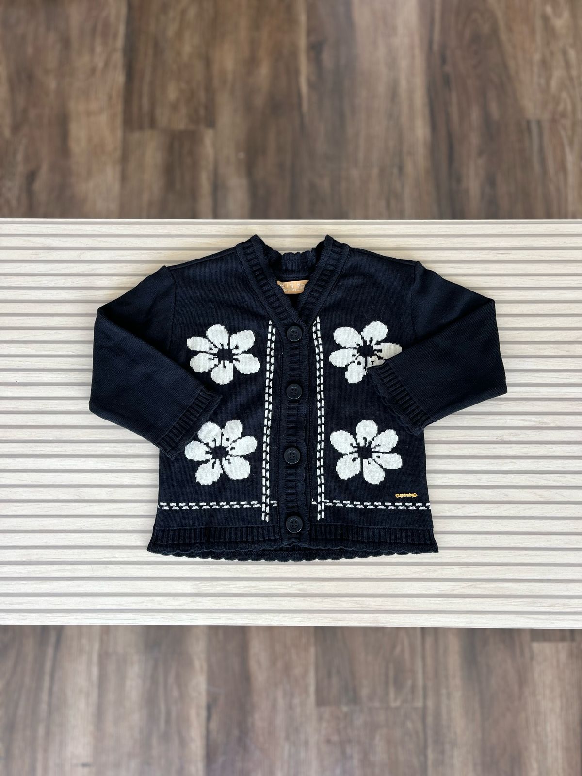 Casaco em Tricot Preto Tamanho 3 anos